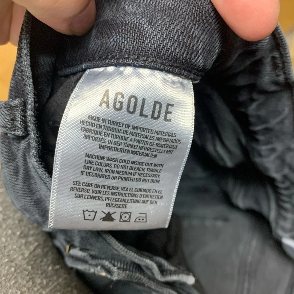 AGOLDE Toni Mid Rise Straight Leg Raw Hem Jeans
